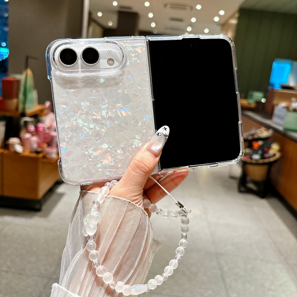 Camera Wrist Strap - Iridescenten telefoonhoesje met schelpmotief voor iPhone